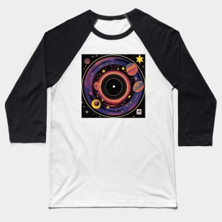 Galaxy Space Record Store Vinyl LP Music Cover Baseball T-Shirt